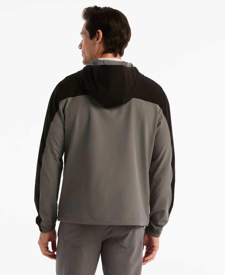 1/4 Zip Color Block Golf Windbreaker Jacket (Caviar) 