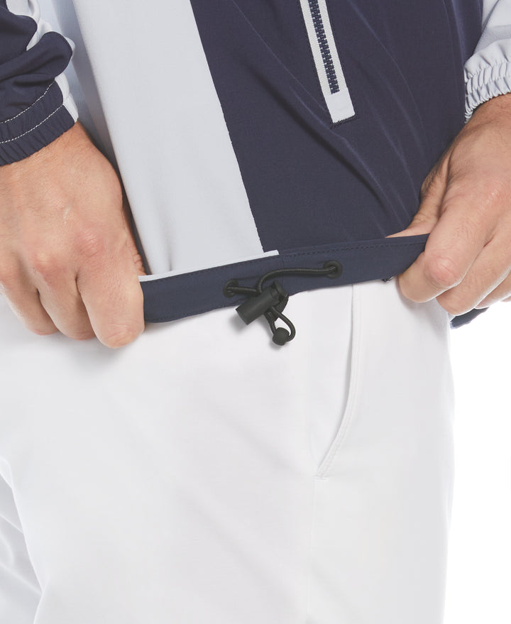 1/4 Zip Color Block Golf Windbreaker Jacket (Black Iris/Pearl Bl) 