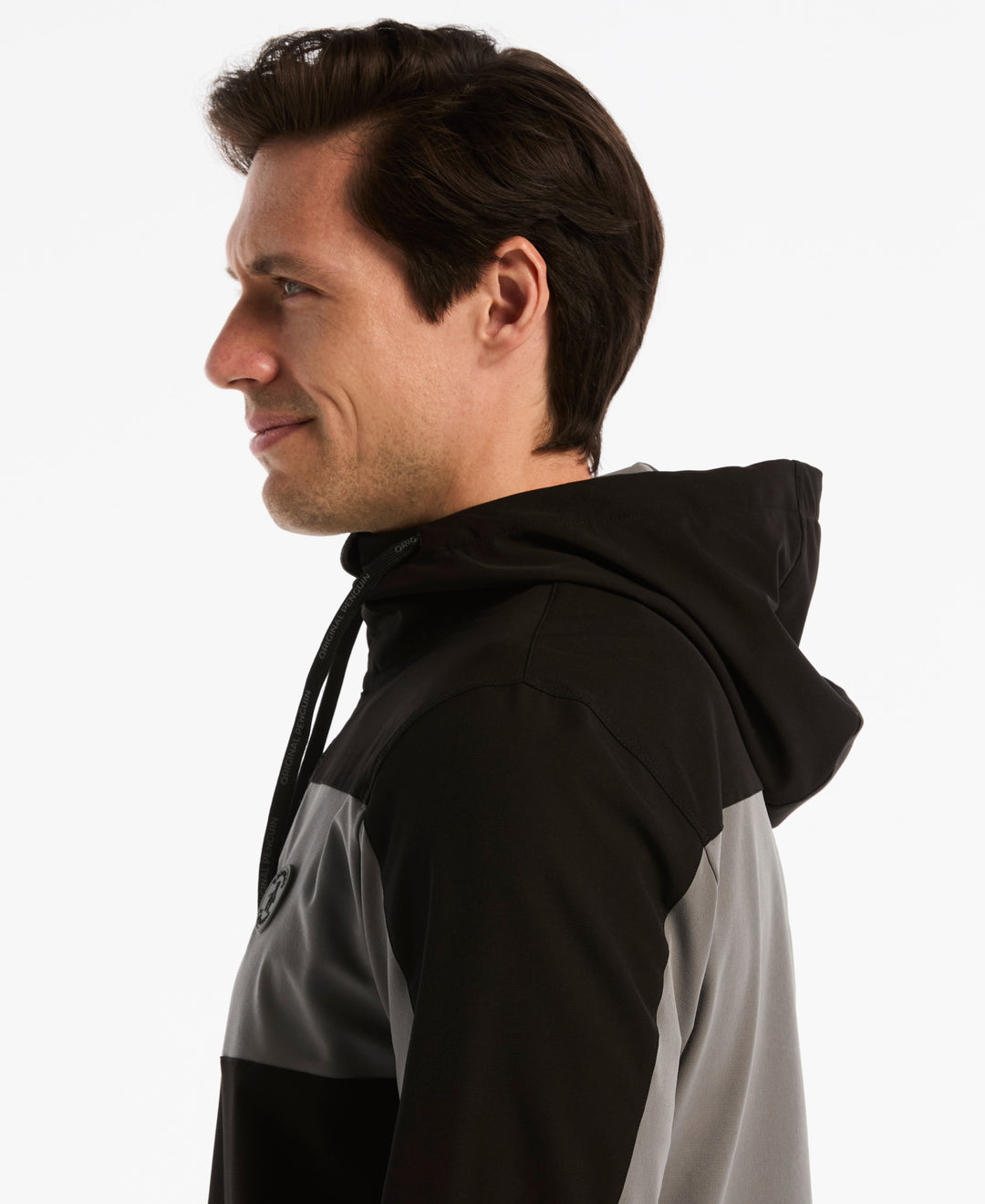 1/4 Zip Color Block Golf Windbreaker Jacket (Caviar) 