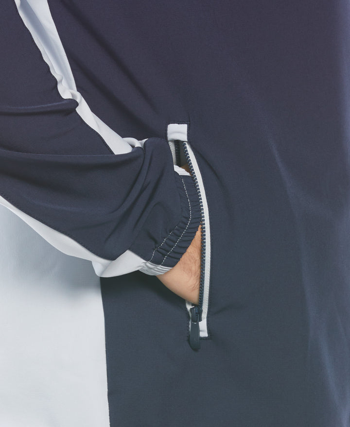 1/4 Zip Color Block Golf Windbreaker Jacket (Black Iris/Pearl Bl) 