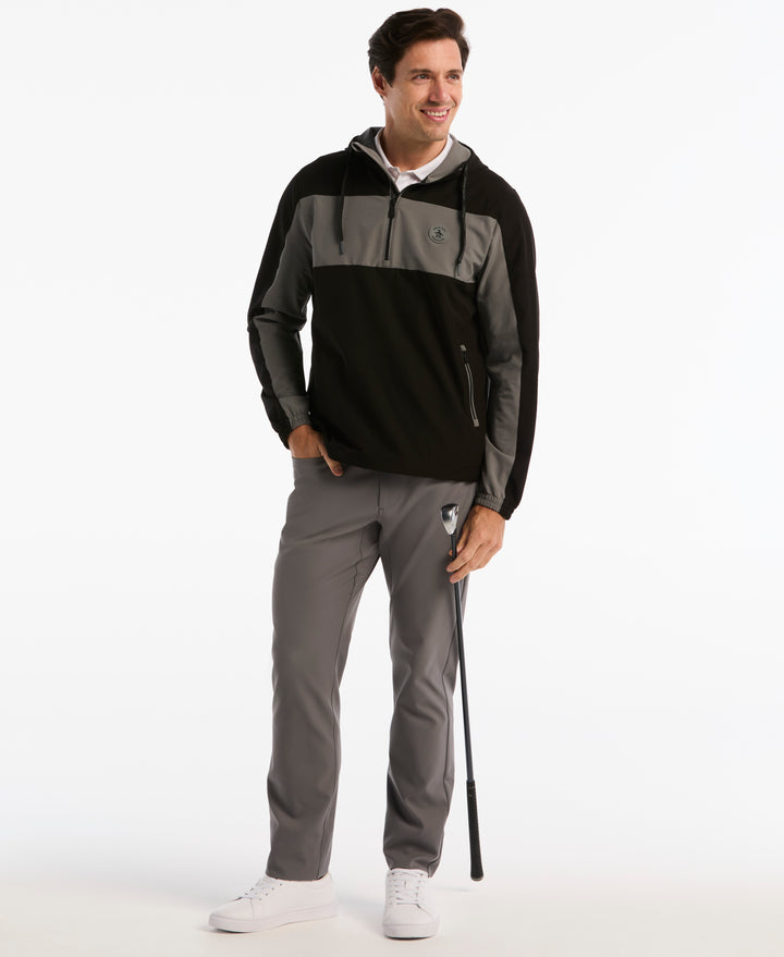 1/4 Zip Color Block Golf Windbreaker Jacket (Caviar) 