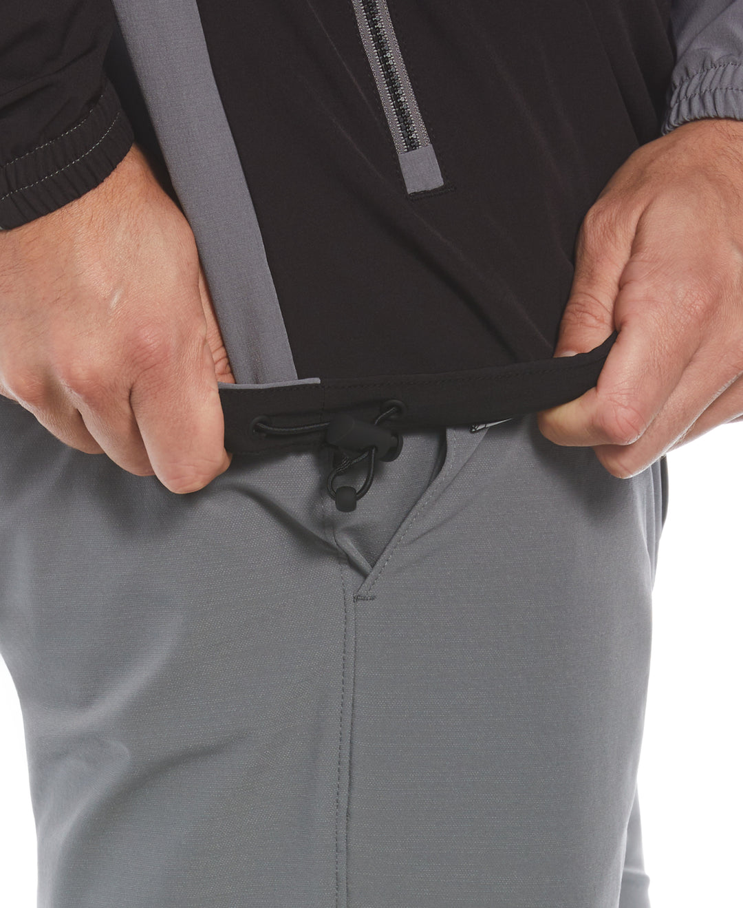 1/4 Zip Color Block Golf Windbreaker Jacket (Caviar) 