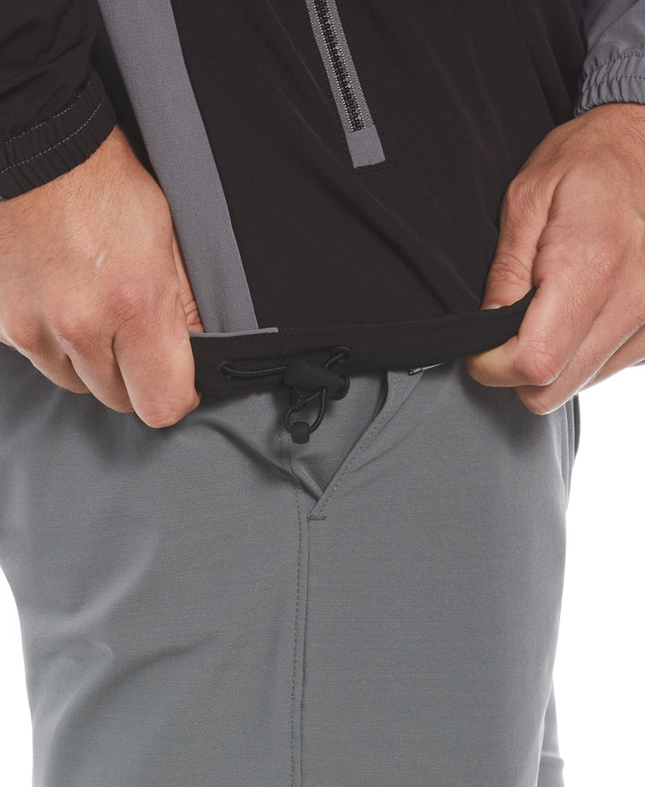 1/4 Zip Color Block Golf Windbreaker Jacket (Caviar) 