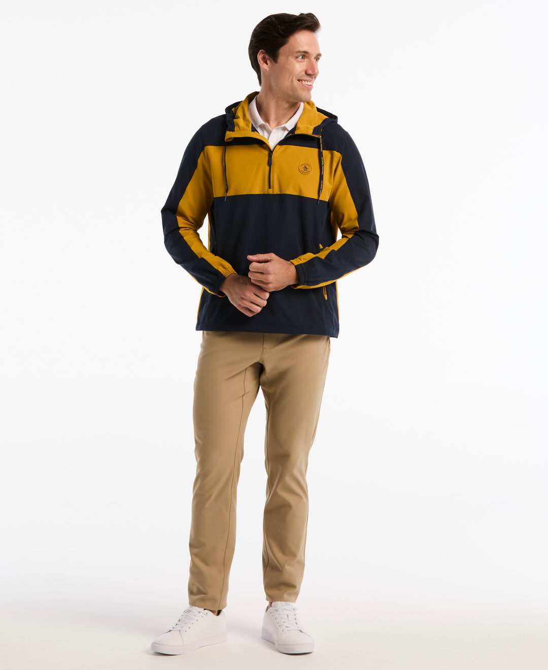 1/4 Zip Color Block Golf Windbreaker Jacket (Black Iris) 