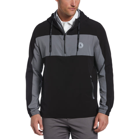 Quarter Zip Colour Block Golf Jacket (Caviar) 