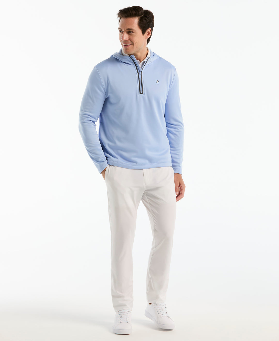 Quarter Zip Earl Golf Hoodie-Jackets-Baby Blue Jay-S-Original Penguin