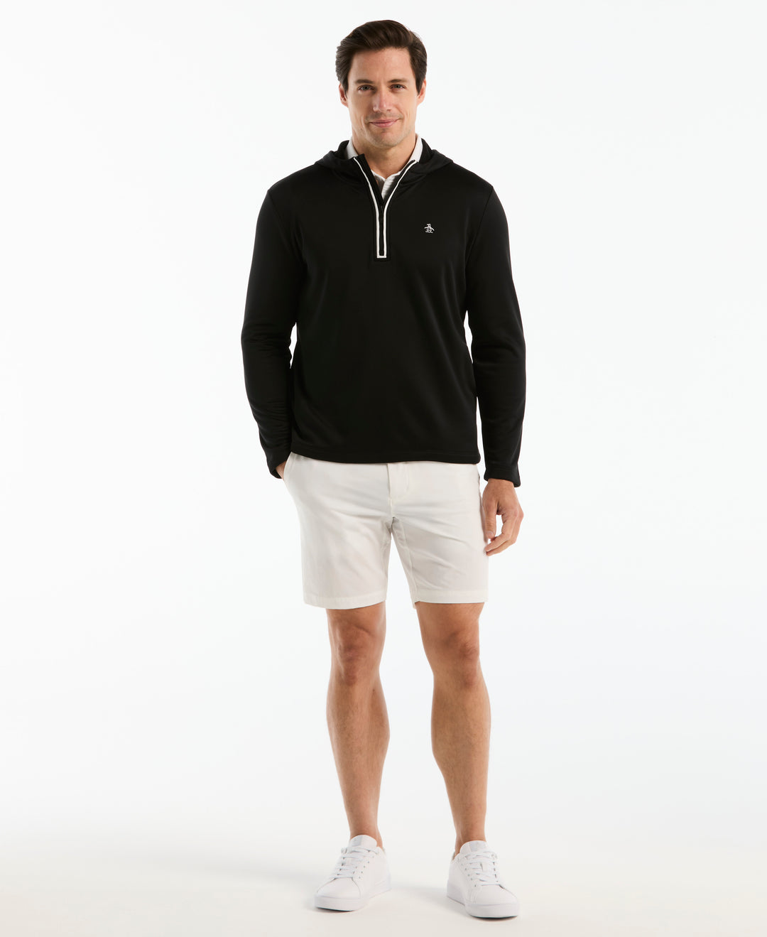Quarter Zip Earl Hoodie-Jackets-Original Penguin