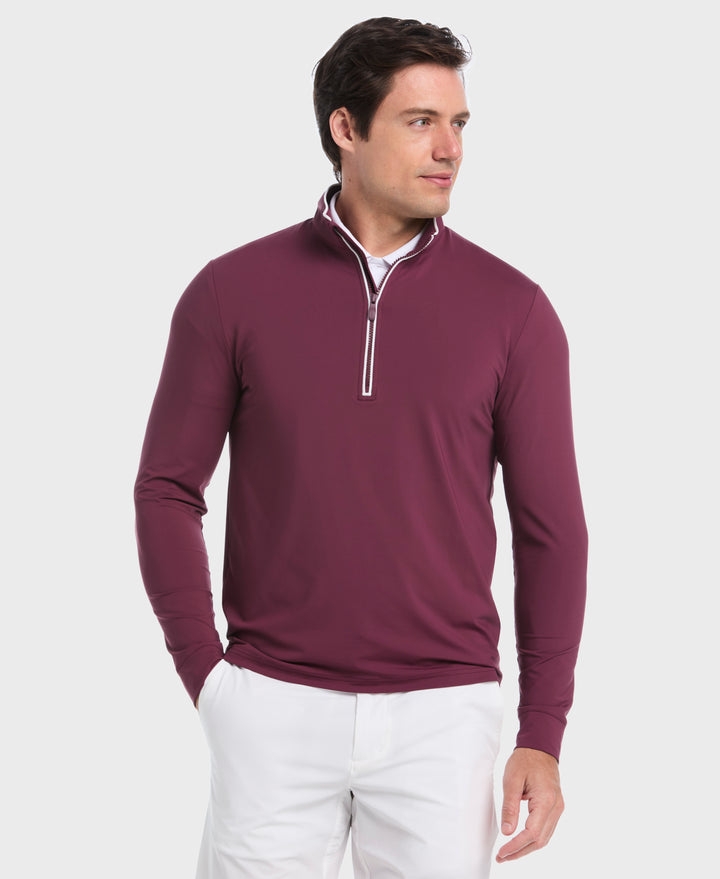 1/4 Zip Technical Earl Golf Shirt (Mauve Wine) 