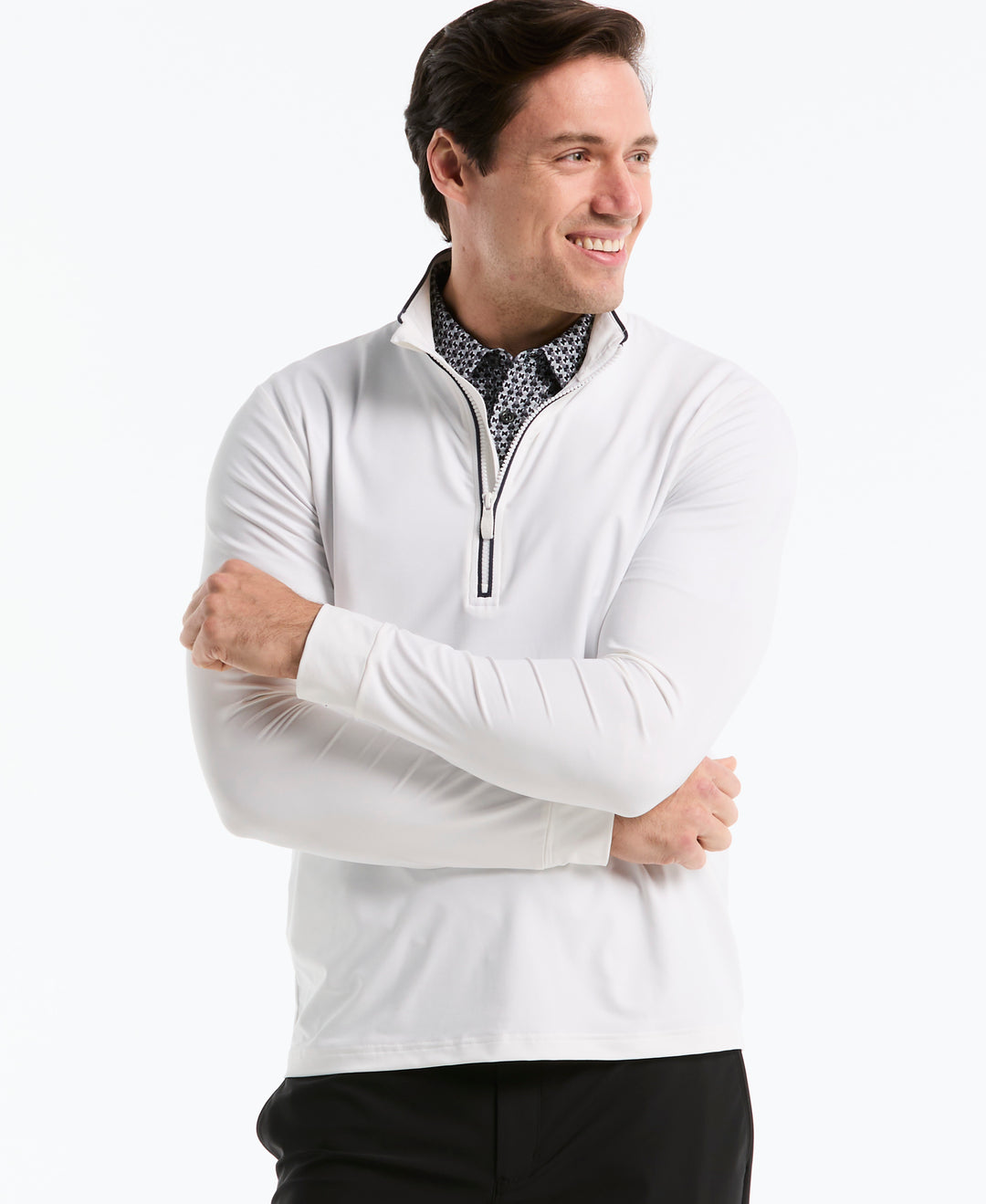 1/4 Zip Technical Earl Golf Shirt (Bright White) 