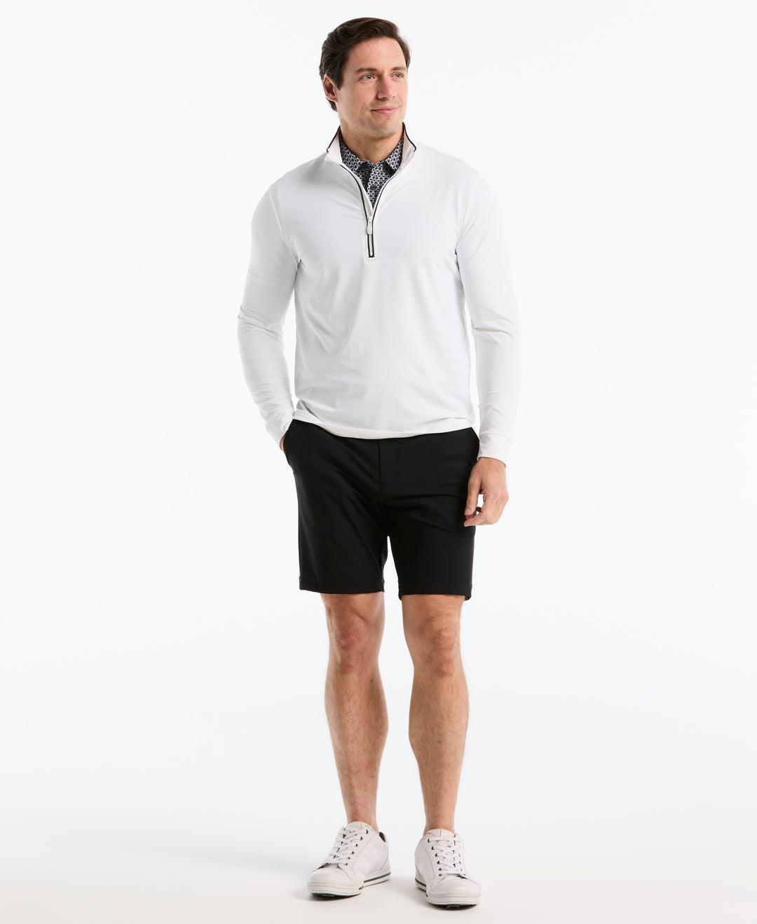 1/4 Zip Technical Earl Golf Shirt (Bright White) 