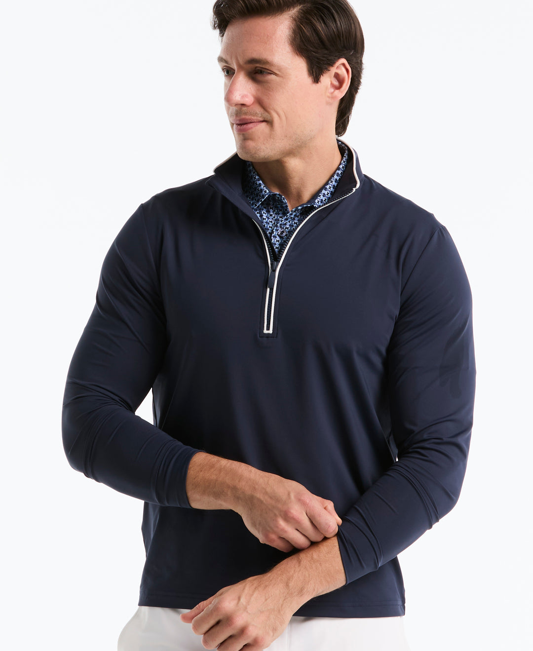 1/4 Zip Technical Earl Golf Shirt (Black Iris) 
