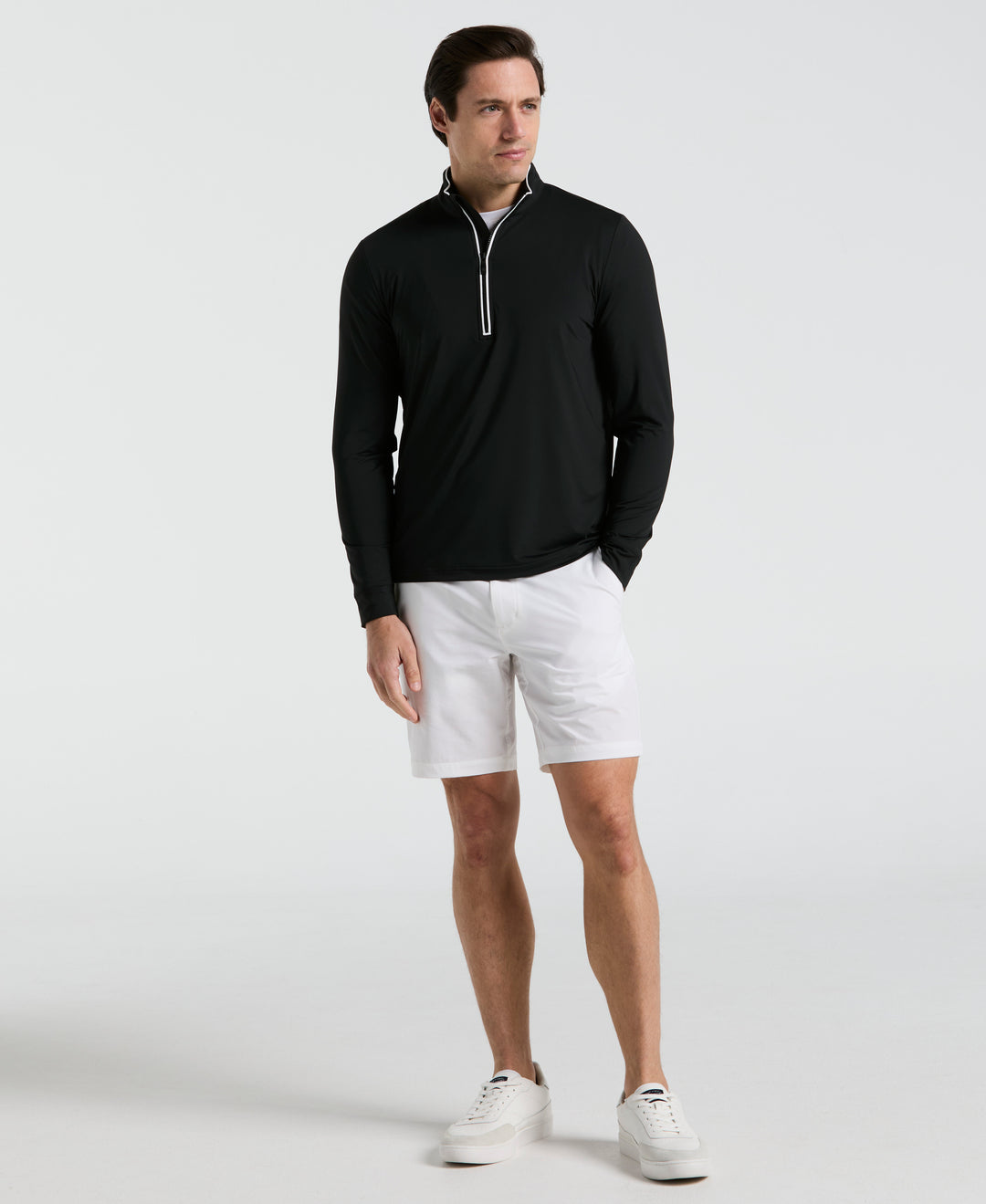 1/4 Zip Technical Earl Golf Shirt (Caviar) 