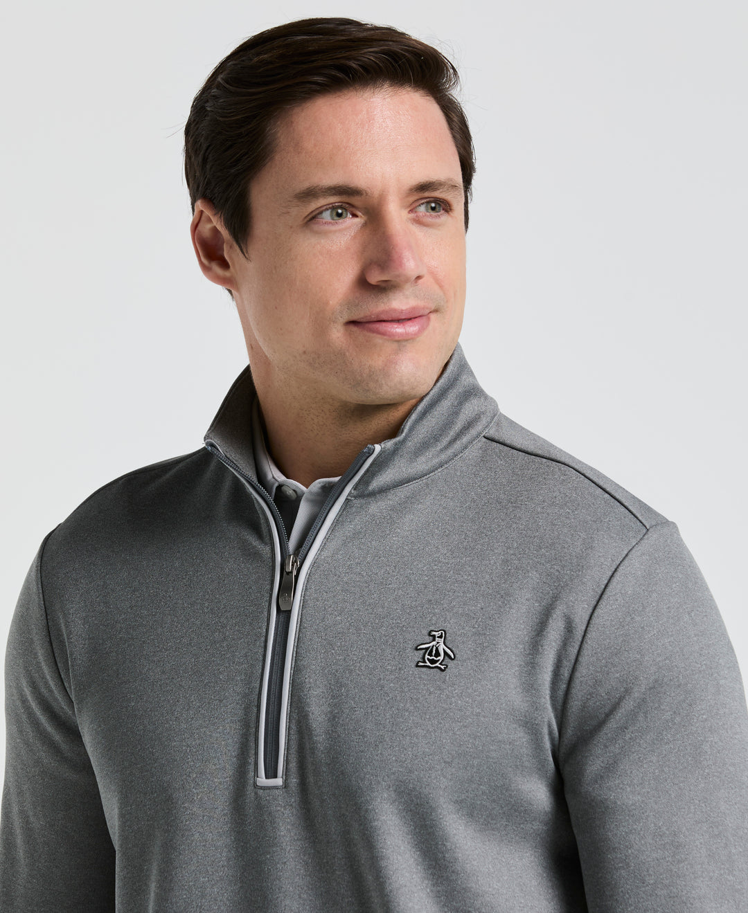 1/4 Zip Golf Pullover (Quiet Gray Heather) 