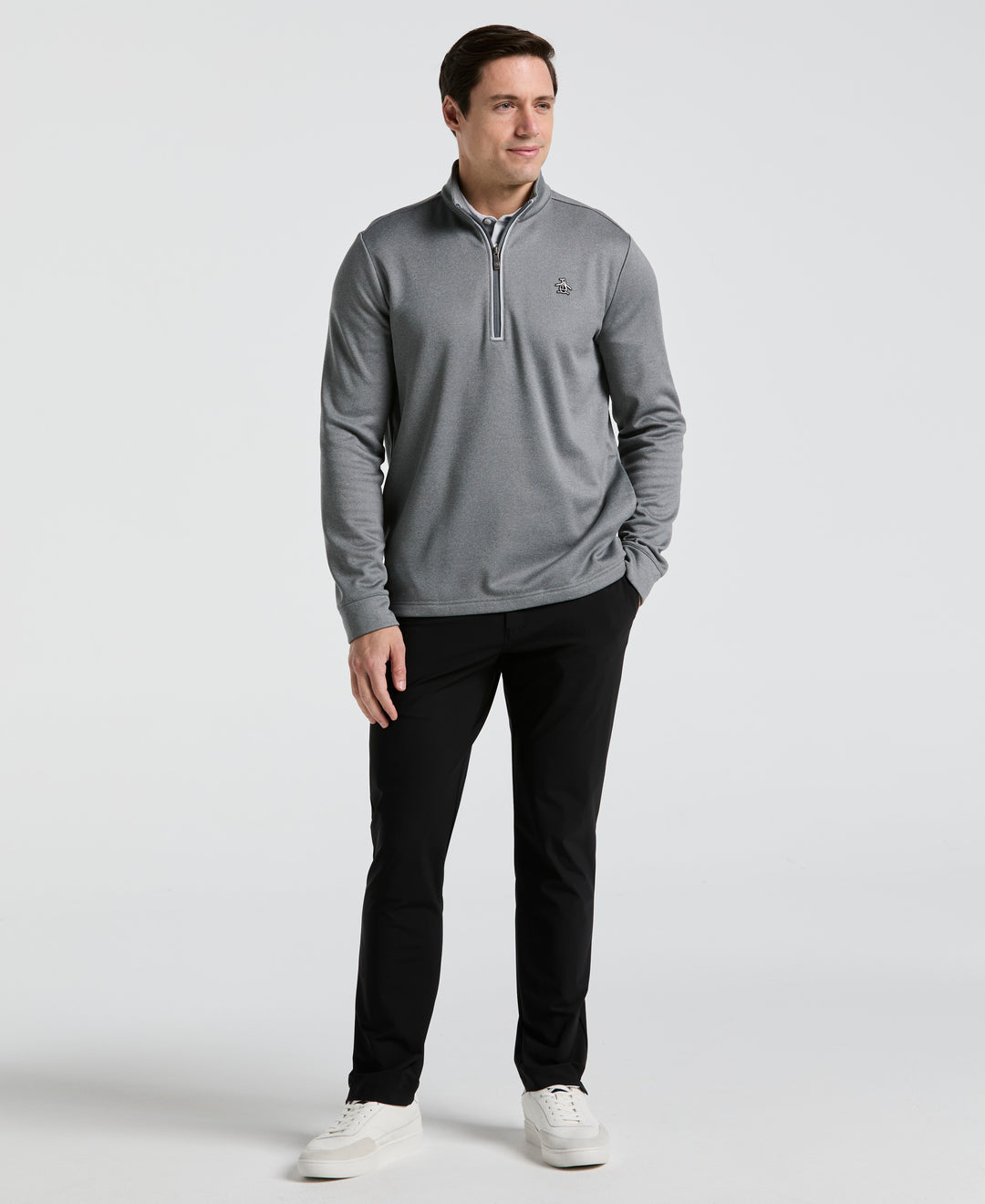 1/4 Zip Golf Pullover (Quiet Gray Heather) 