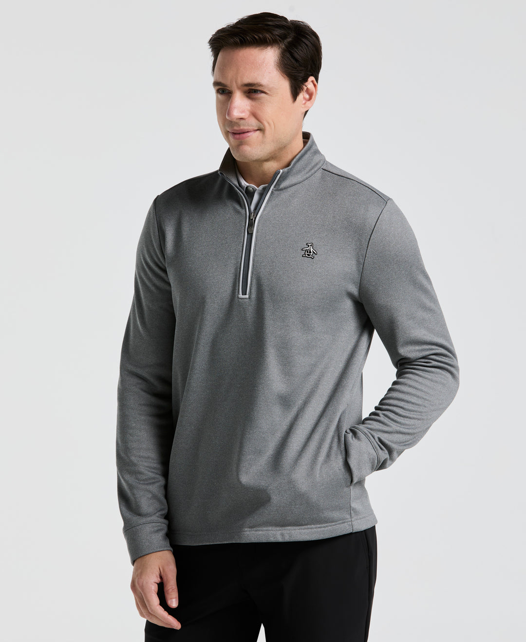 1/4 Zip Golf Pullover (Quiet Gray Heather) 