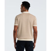 Cotton Jacquard Geo 1/4 Zip Sweater Polo (Birch) 