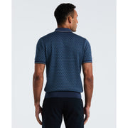 Cotton Jacquard Geo 1/4 Zip Sweater Polo (Sargasso Sea) 