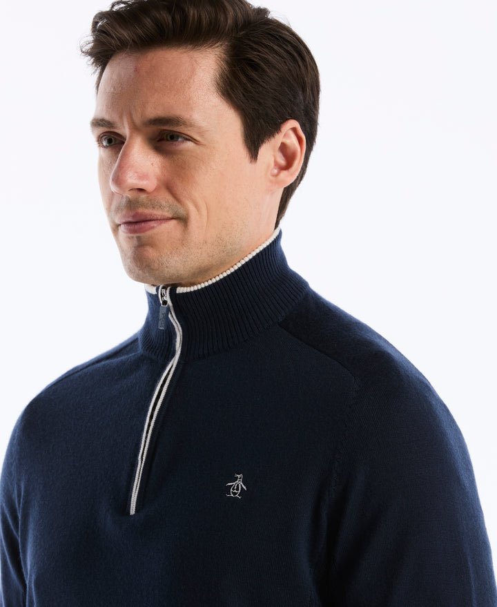 Quarter Zip Heritage Mock Golf Sweater-Golf Sweater-Original Penguin