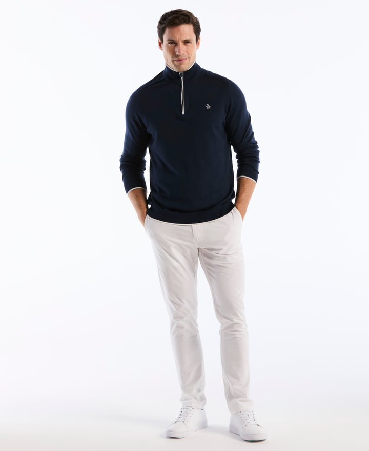 Quarter Zip Heritage Mock Golf Sweater-Golf Sweater-Original Penguin