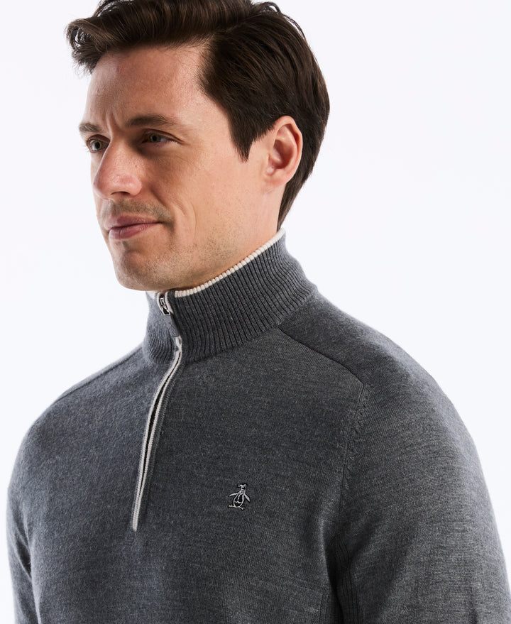 Quarter Zip Heritage Mock Golf Sweater-Golf Sweater-Original Penguin