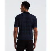 Cotton Jacquard Quarter Zip Sweater Polo (Sargasso Sea) 