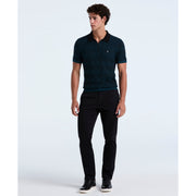 Cotton Jacquard Quarter Zip Sweater Polo (Reflecting Pond) 