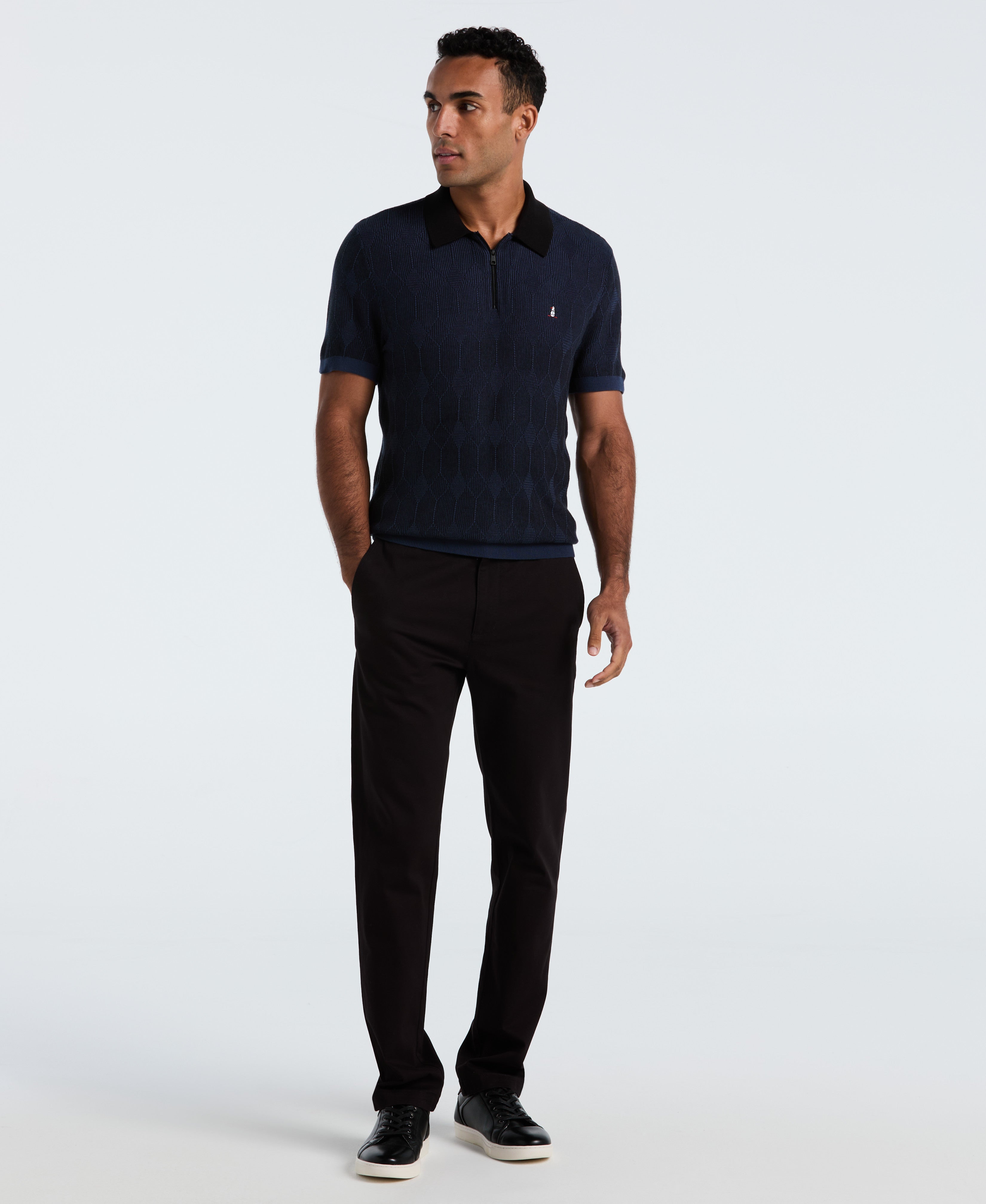 Quarter Zip Jacquard Sweater Polo – Original Penguin US