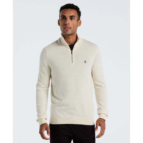 1/4 Zip Cotton Jersey Sweater (Birch) 