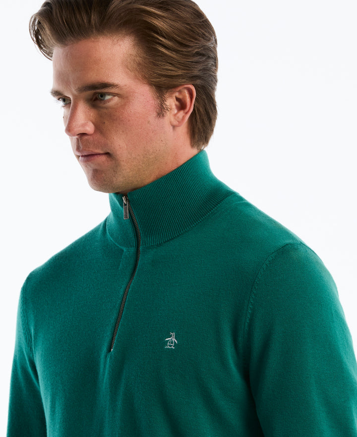 1/4 Zip Cotton Jersey Sweater (Storm) 