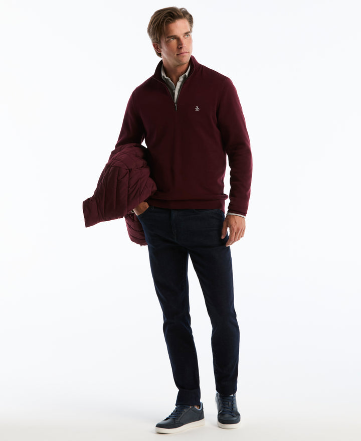 1/4 Zip Cotton Jersey Sweater (Port Royale) 