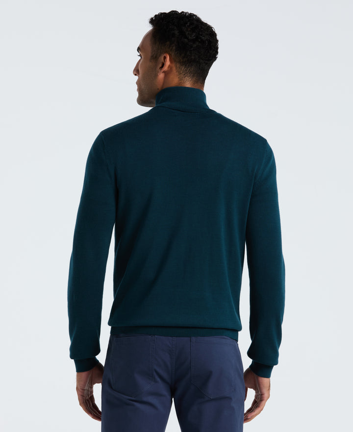 1/4 Zip Cotton Jersey Sweater (Reflecting Pond) 