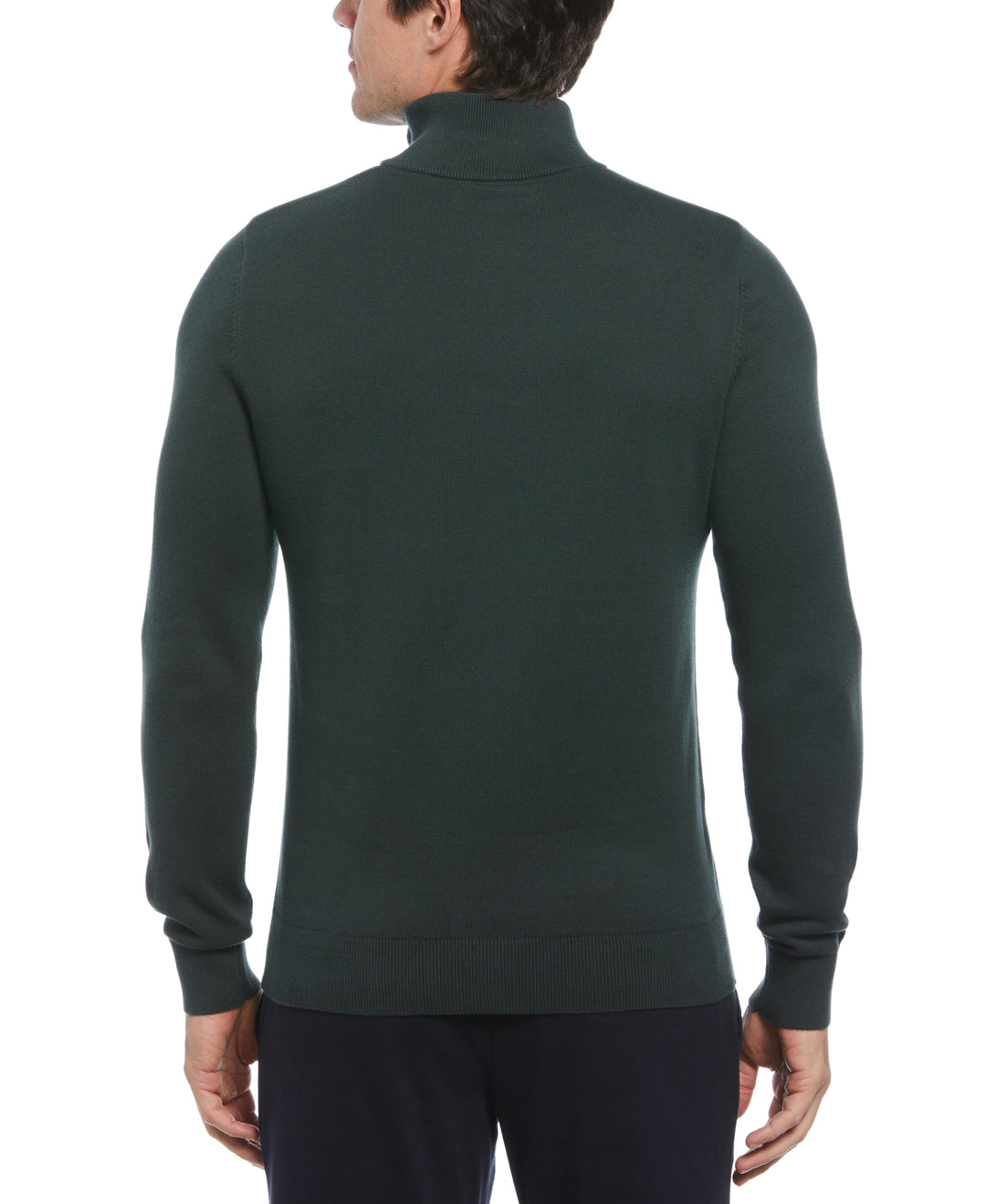 1/4 Zip Cotton Jersey Sweater (Darkest Spruce) 