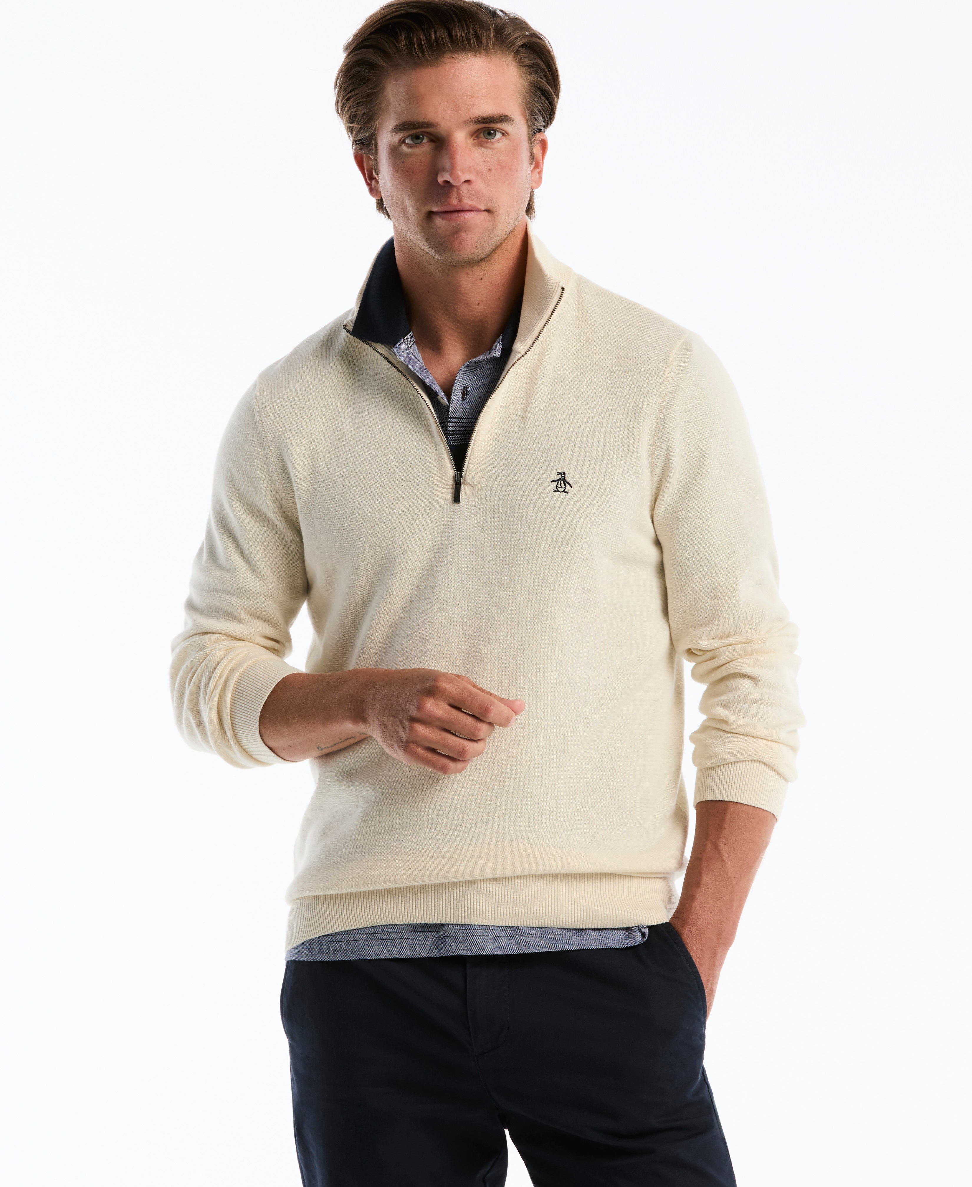 Quarter Zip Jersey Sweater – Original Penguin US