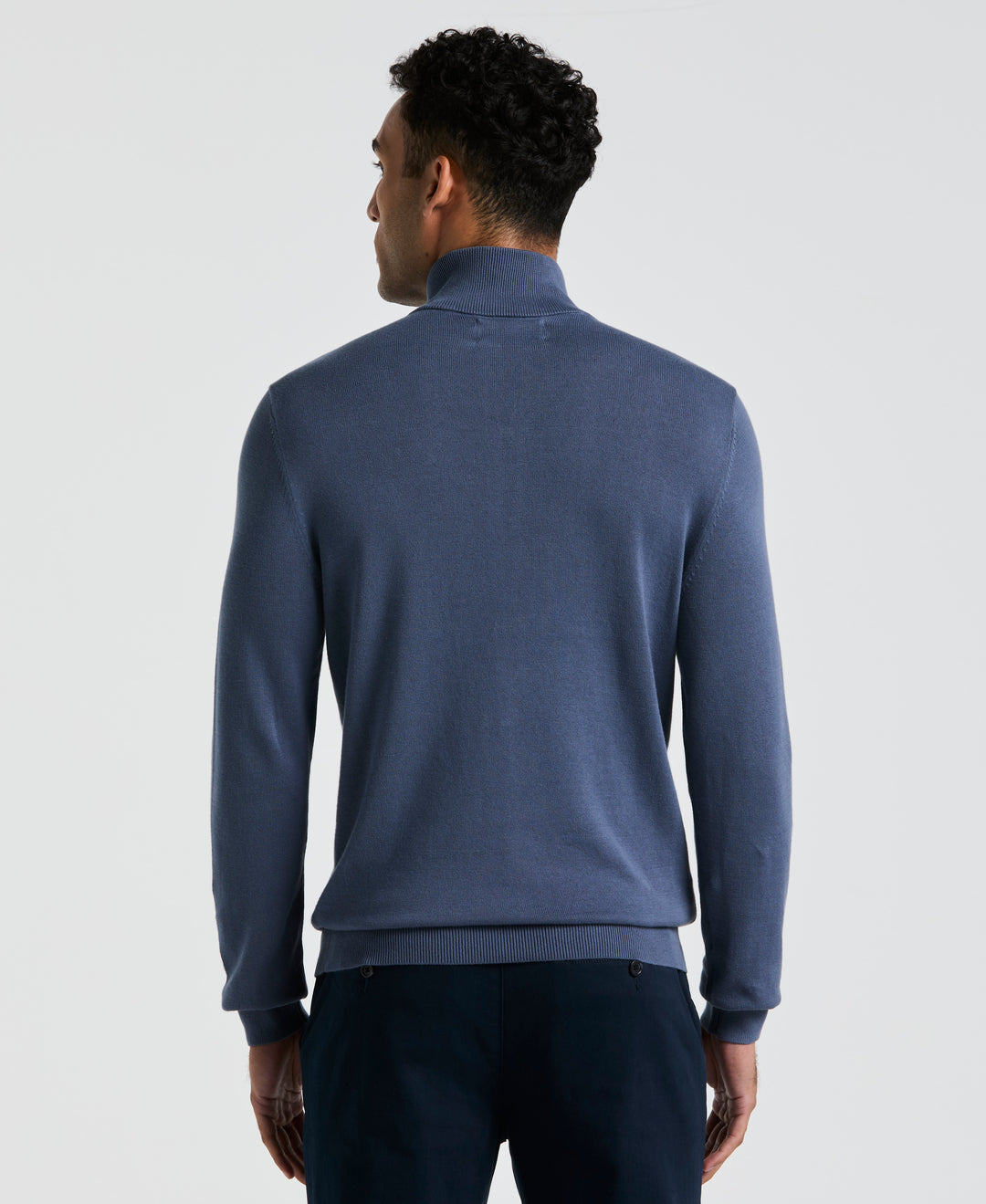1/4 Zip Cotton Jersey Sweater (Vintage Indigo) 