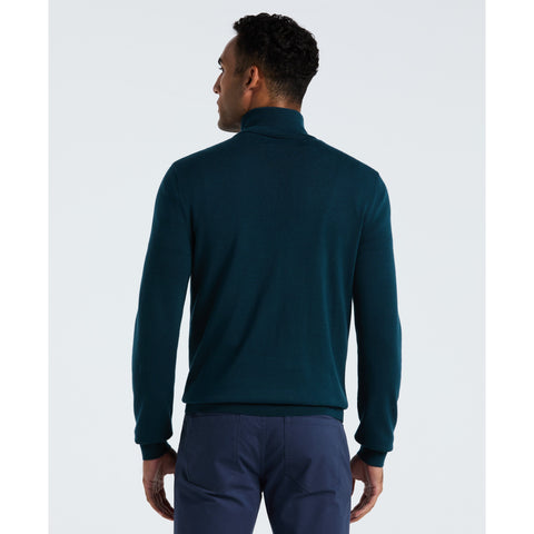 1/4 Zip Cotton Jersey Sweater (Reflecting Pond) 