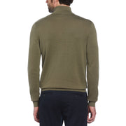 1/4 Zip Cotton Jersey Sweater (Dusty Olive) 