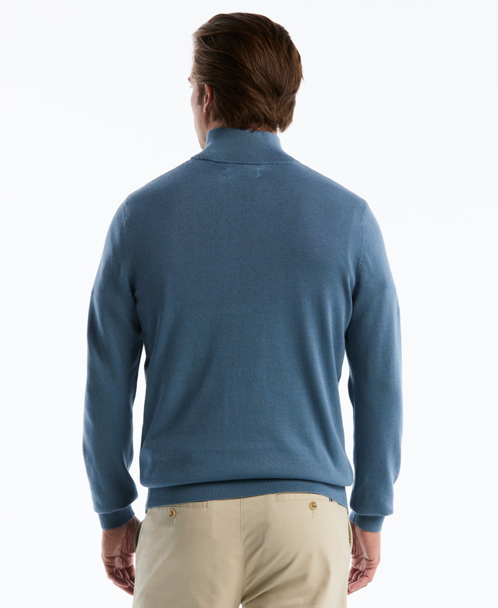 1/4 Zip Cotton Jersey Sweater (Copen Blue) 