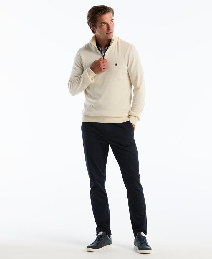 1/4 Zip Cotton Jersey Sweater (Birch) 