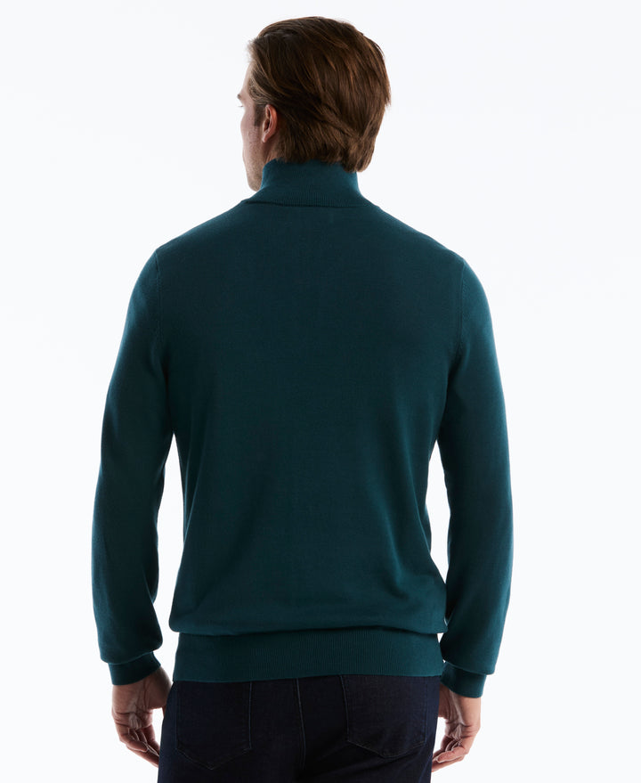 1/4 Zip Cotton Jersey Sweater (Reflecting Pond) 