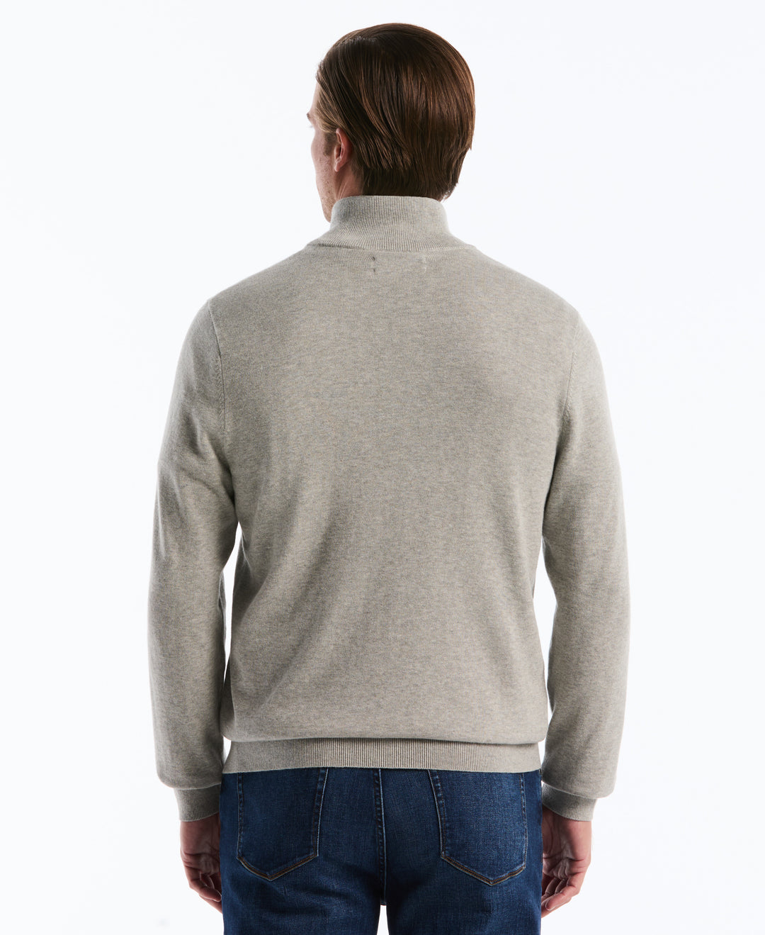 1/4 Zip Cotton Jersey Sweater (Rain Heather) 