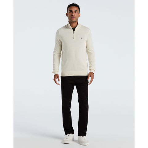 1/4 Zip Cotton Jersey Sweater (Birch) 