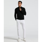 1/4 Zip Cotton Jersey Sweater (True Black) 