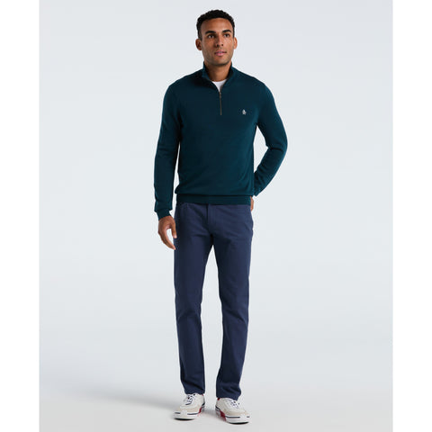 1/4 Zip Cotton Jersey Sweater (Reflecting Pond) 