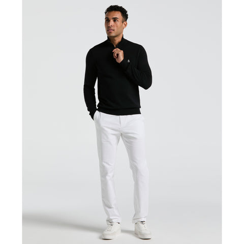 1/4 Zip Cotton Jersey Sweater (True Black) 
