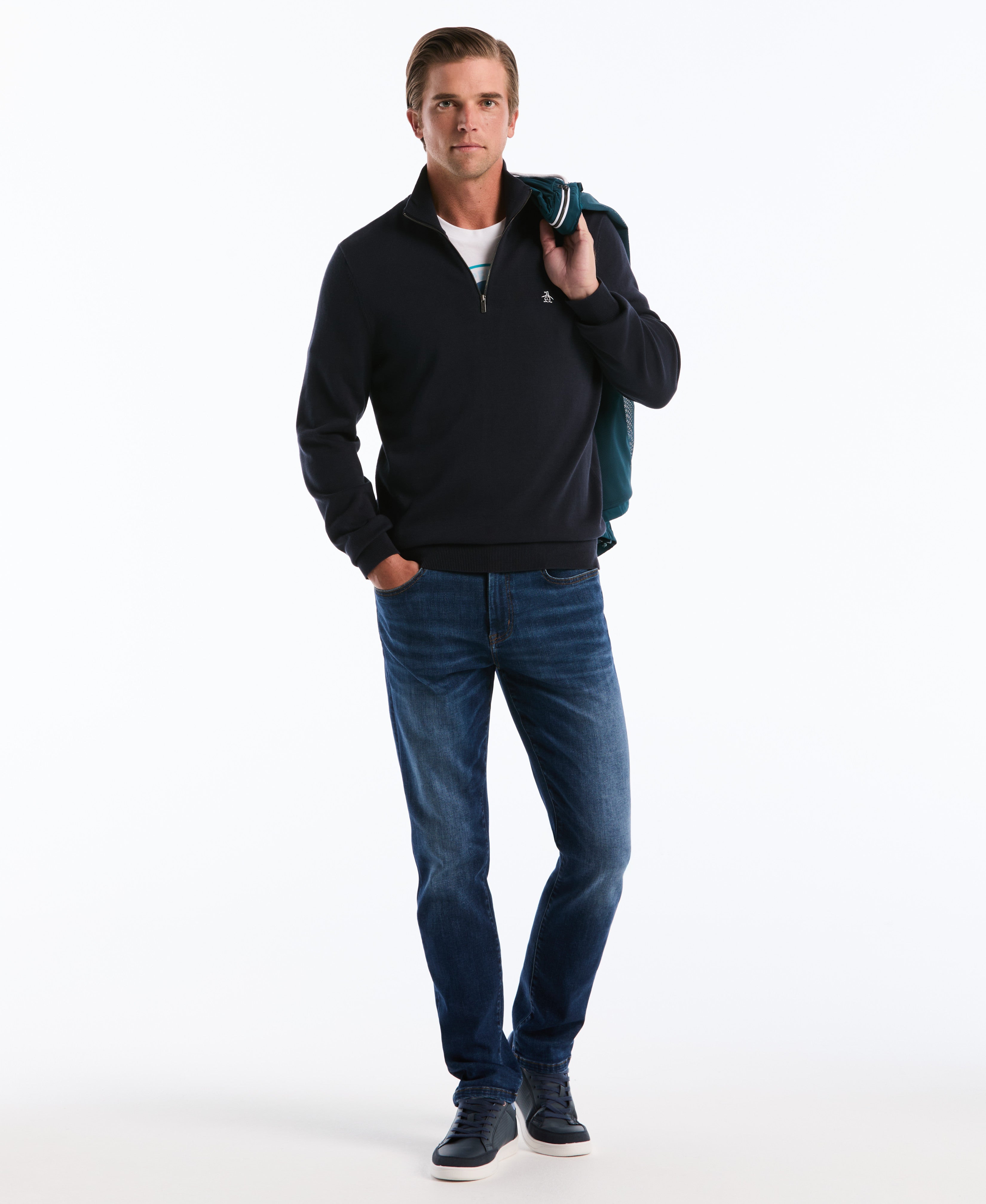 Quarter Zip Jersey Sweater – Original Penguin US