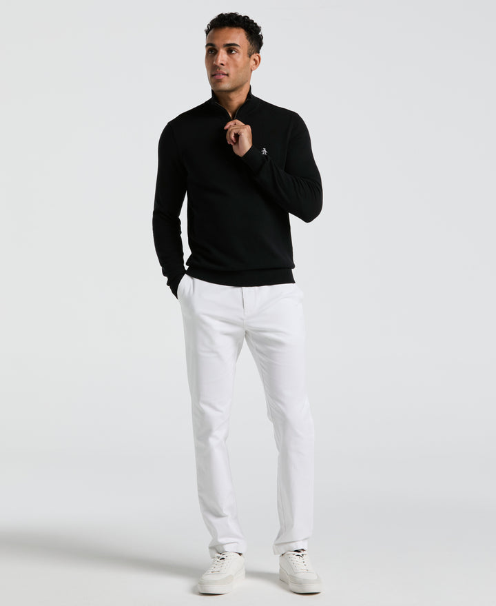 1/4 Zip Cotton Jersey Sweater (True Black) 