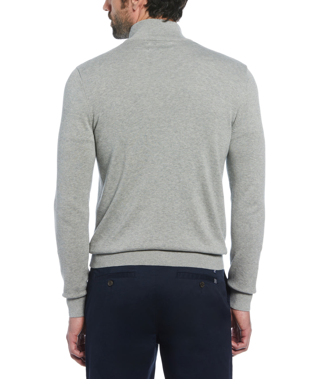 1/4 Zip Cotton Jersey Sweater (Rain Heather) 