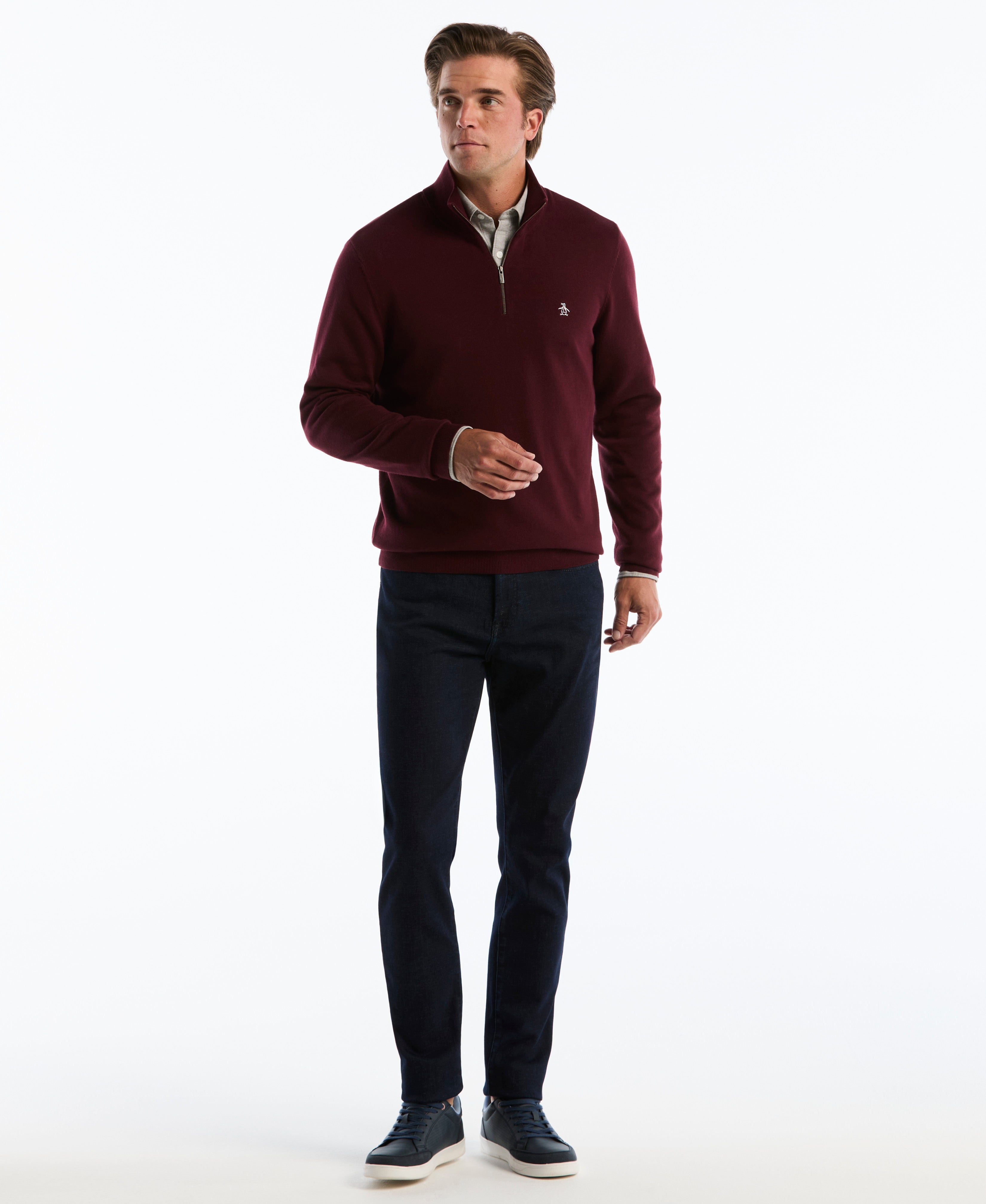 Quarter Zip Jersey Sweater – Original Penguin US