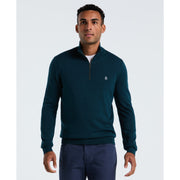 1/4 Zip Cotton Jersey Sweater (Reflecting Pond) 