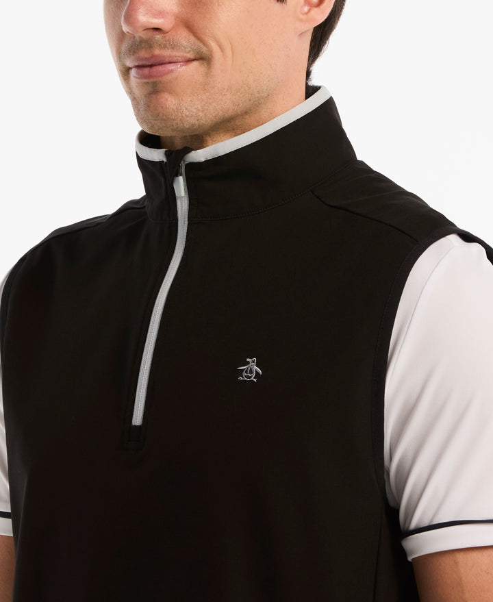 Quarter Zip Lightweight Wind Vest-Outerwear-Original Penguin